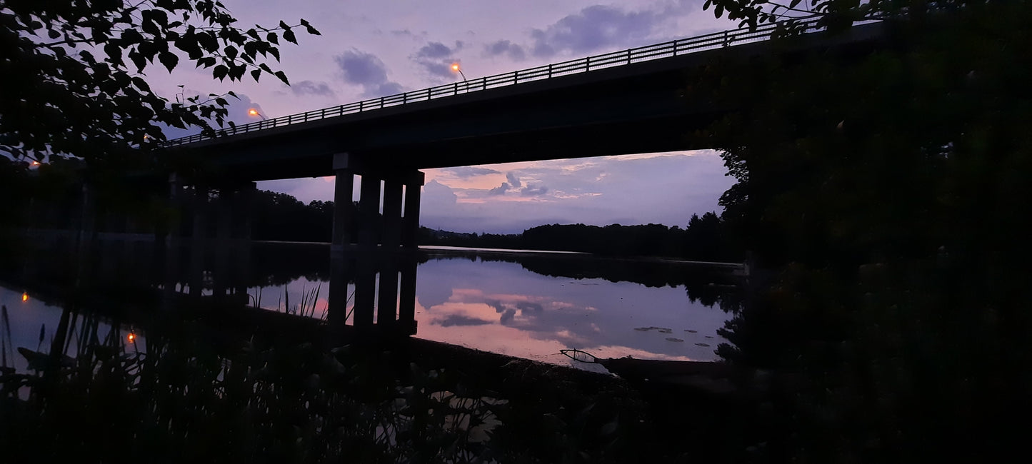 Aube Du 14 Août 2021 5H33 (Vue K1) Pont Jacques Cartier De Sherbrooke Et Rivière Magog