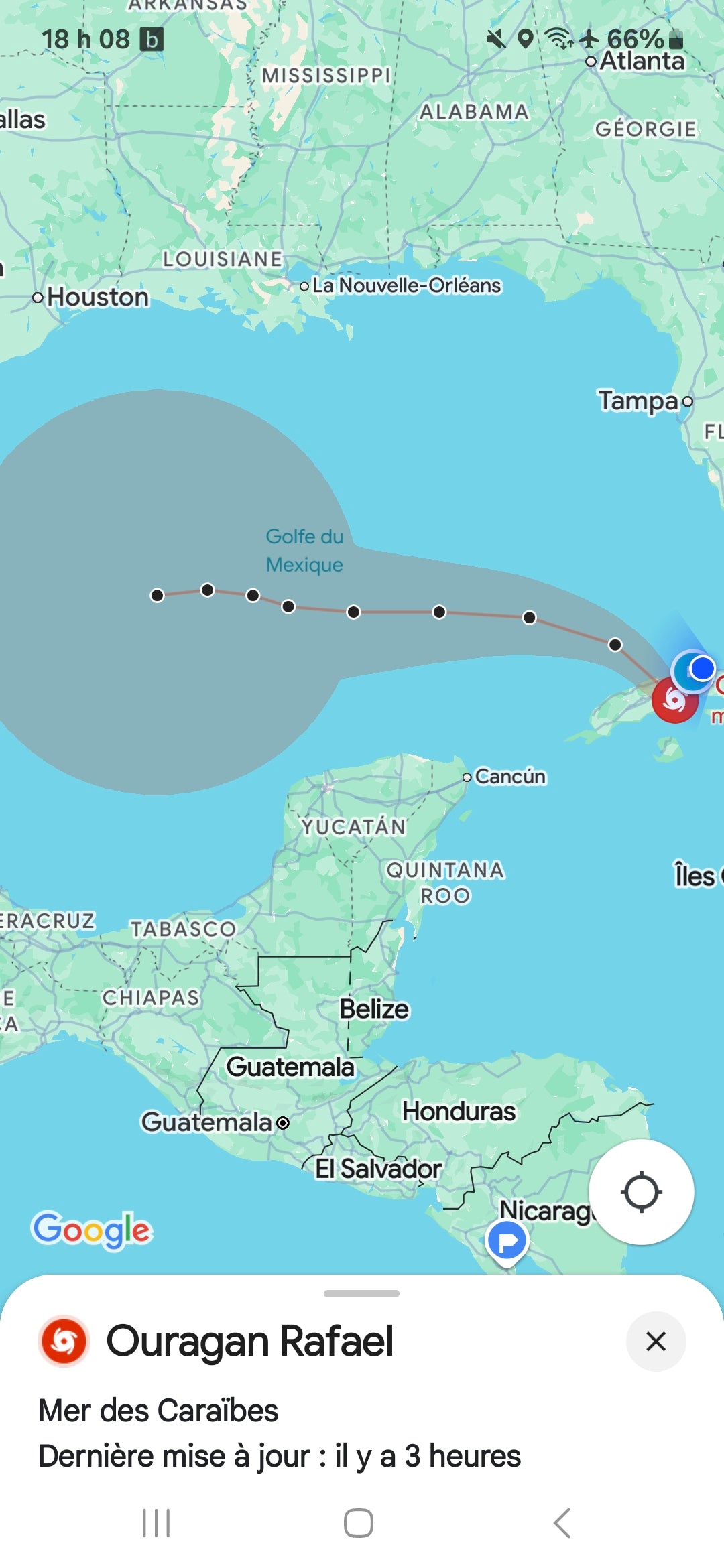 Approche de l'ouragan Rafael à Cuba en 2024